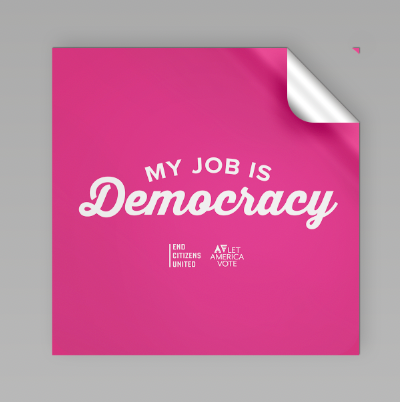 My Job is Democracy Sticker (Pink)