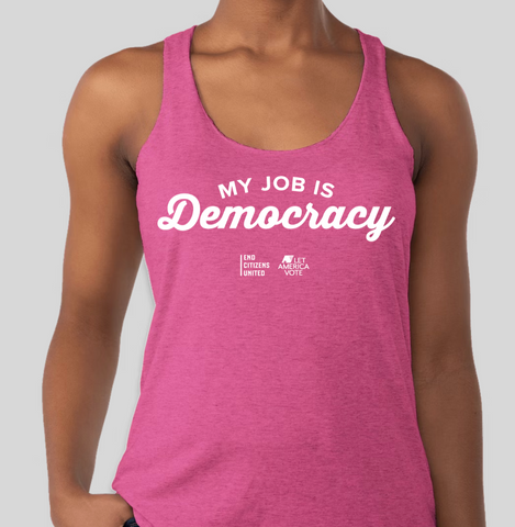 My Job is Democracy Tank (Fitted Pink)