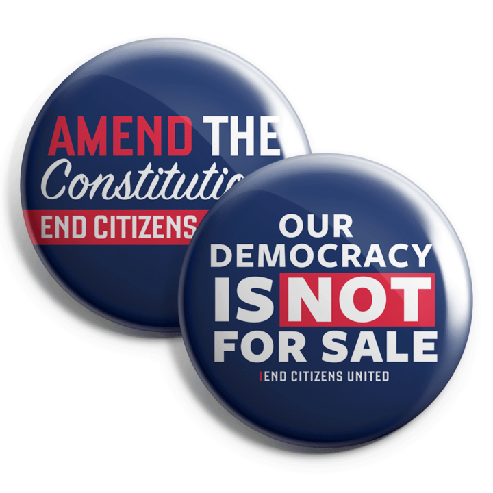 Our Democracy is NOT for Sale button collection (Set of 2)